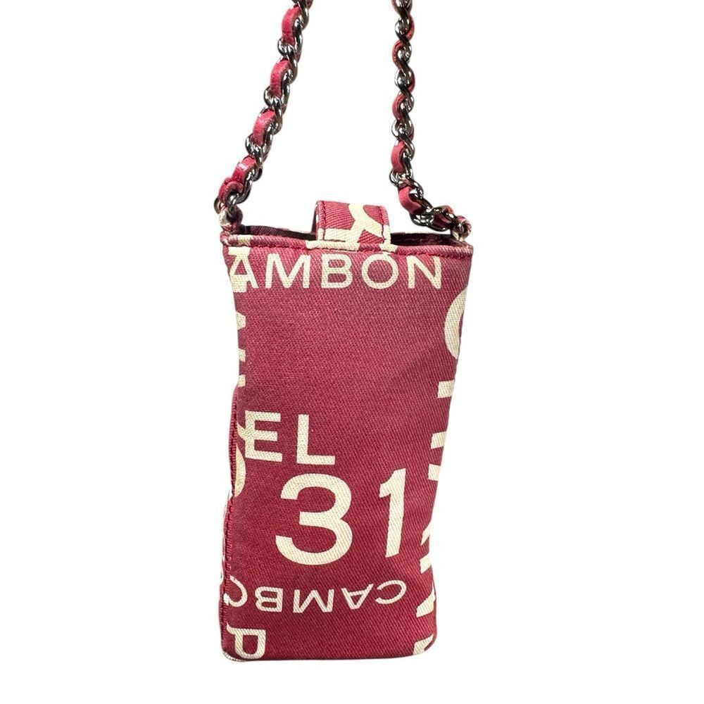 CHANEL Red White Canvas 31 Rue Cambon By The Sea Crossbody Phone - Picture 3 of 9